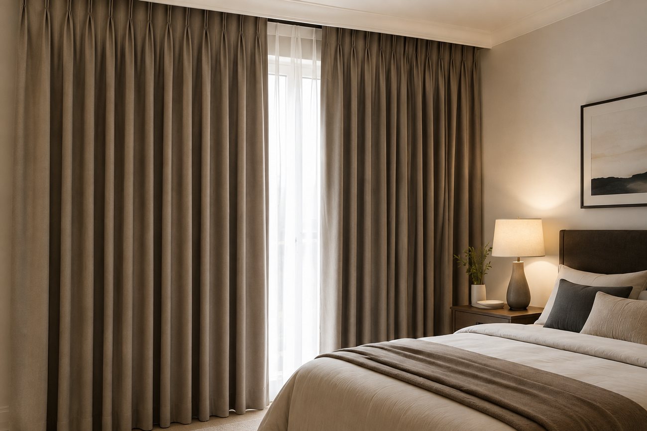 Blockout curtains in a Sydney bedroom